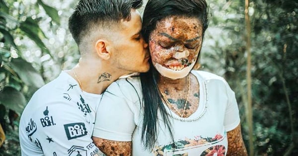 Karine de Souza avec son mari