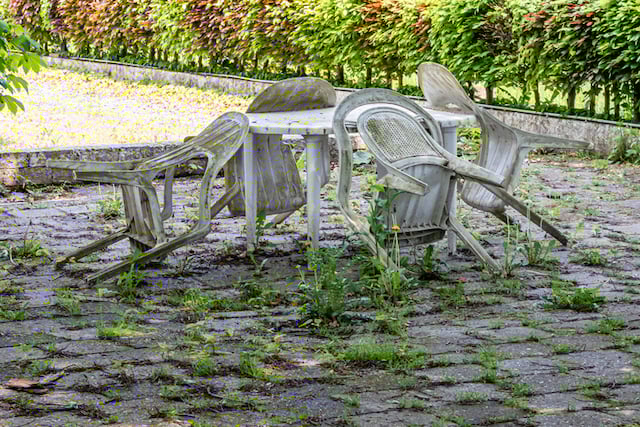 Une terrasse sale 