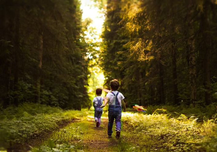 Deux enfants livrés à eux-mêmes en forêt
