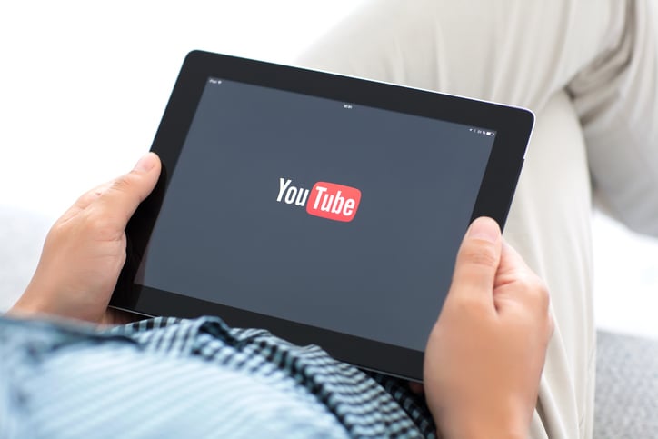 YouTube sur une tablette