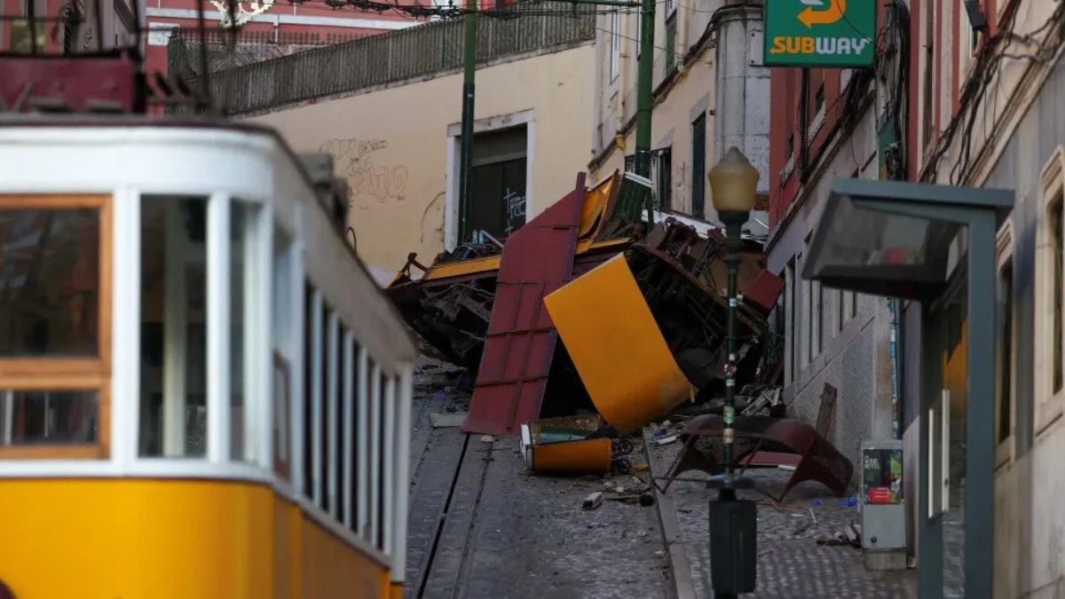 Image du déraillement du funiculaire de Lisbonne, le 3 septembre 2025