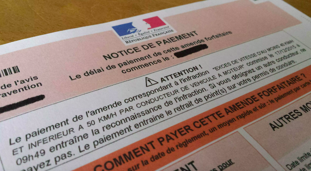 Une amende routière