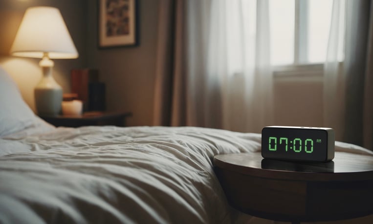 Un réveil près du lit