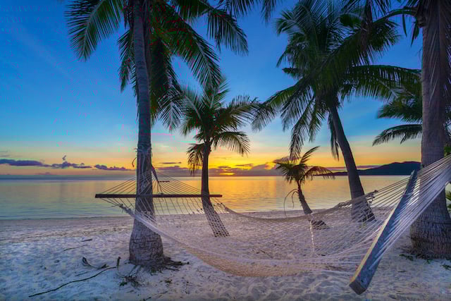 Coucher de soleil sur une plage