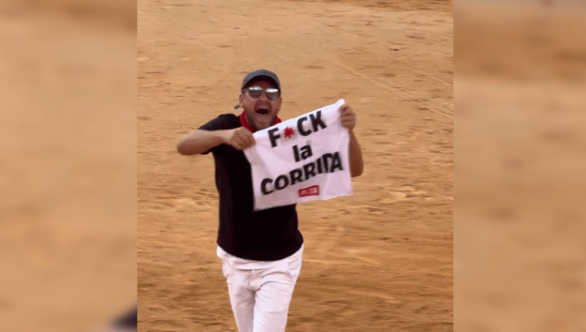 L'influenceur Jeremstar, lors d'une action anti-corrida à Nîmes (Gard) le 19 septembre 2025