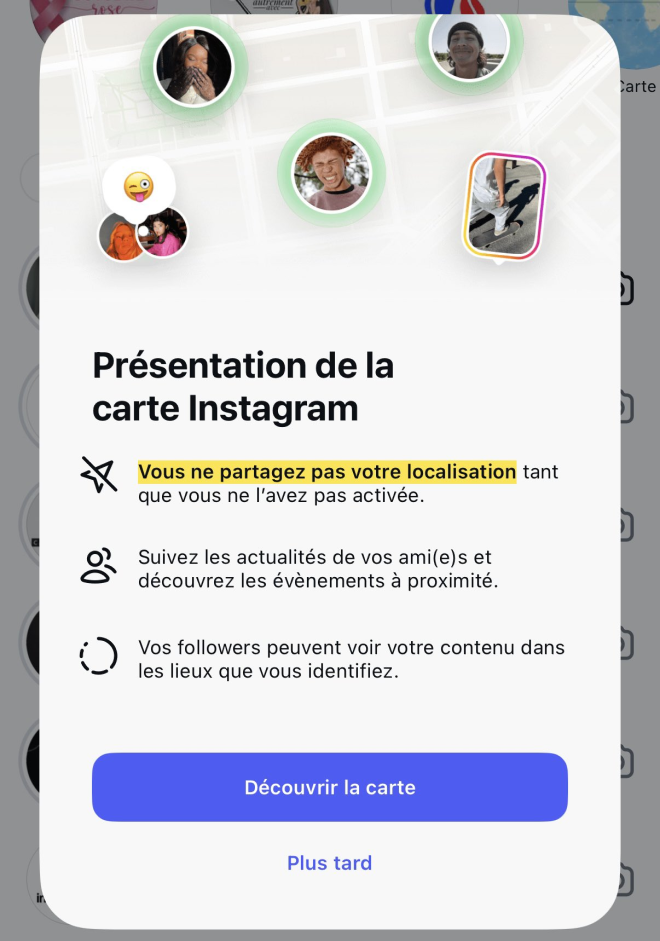 Présentation de la carte Instagram