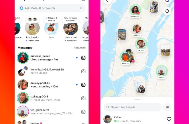 La carte Instagram
