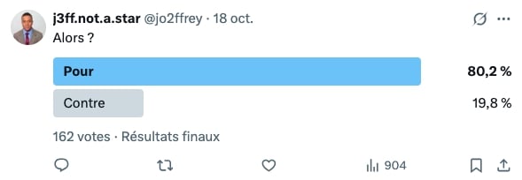 Capture d'écran d'un message posté sur le réseau social X