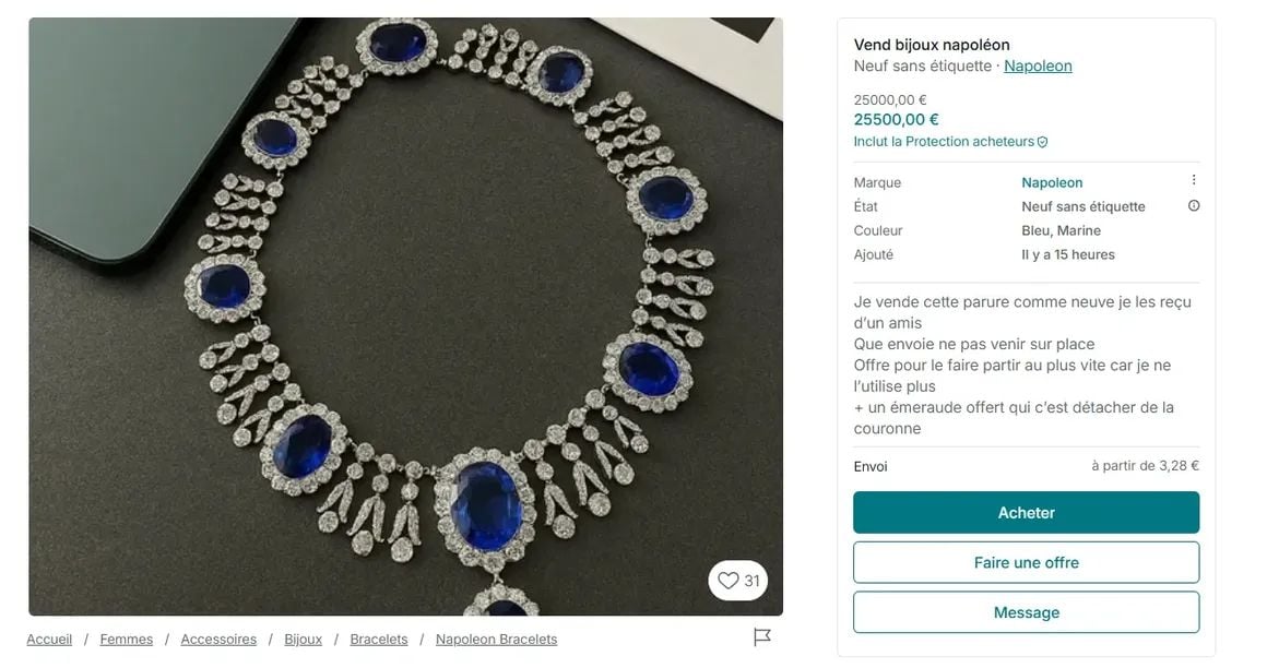 Une fausse annonce sur Vinted