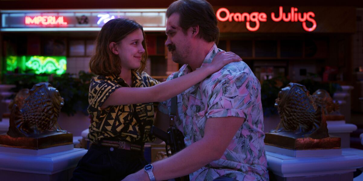 Eleven et Jim Hopper dans 