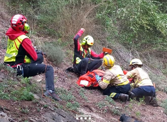 Le chasseur pris en charge par les secours