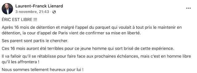 Capture d'écran Facebook