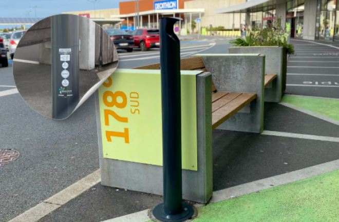 Un banc créé à partir des mégots