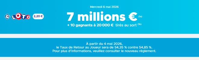 L'annonce du changement sur le site du Loto