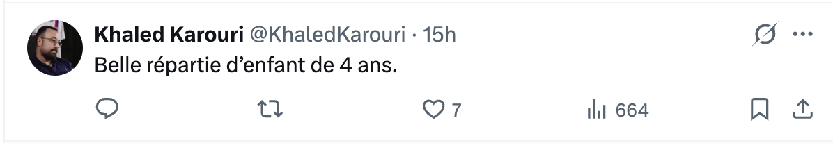 Capture d'&eacute;cran d'un message post&eacute; sur X