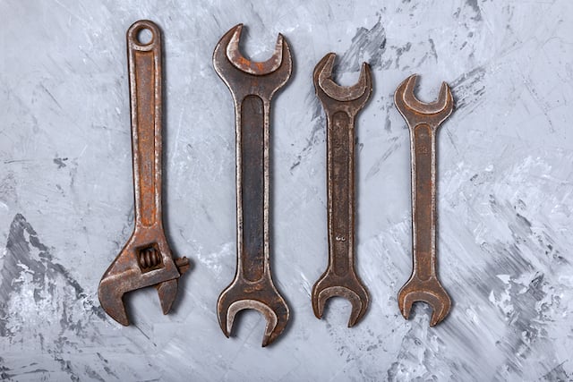Outils rouill&eacute;s
