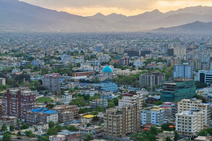 Vue a&eacute;rienne de Kaboul capitale de l'Afghanistan