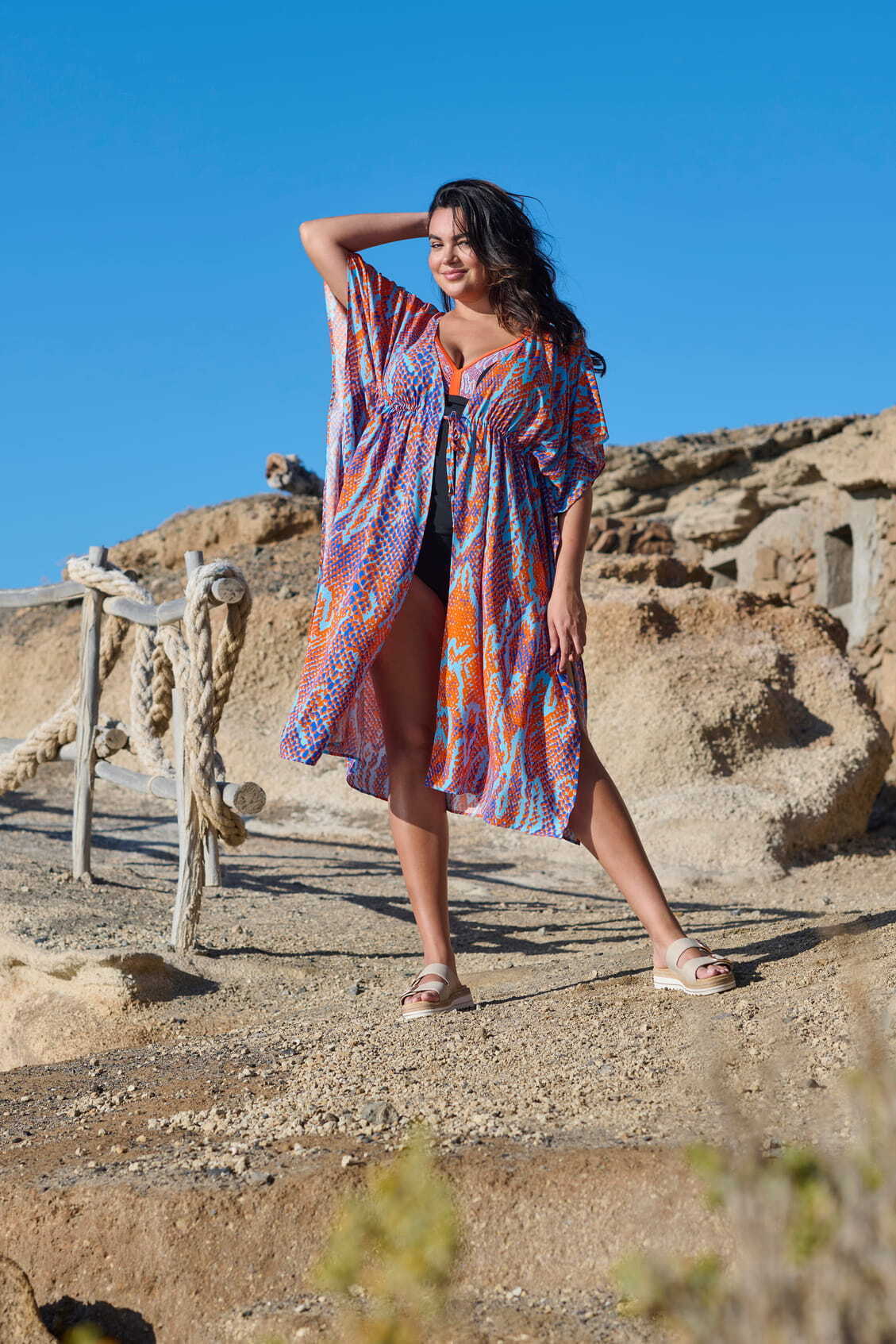  caftan imprim&eacute; serpent