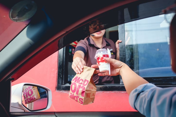 Une commande &agrave; un drive McDonald's