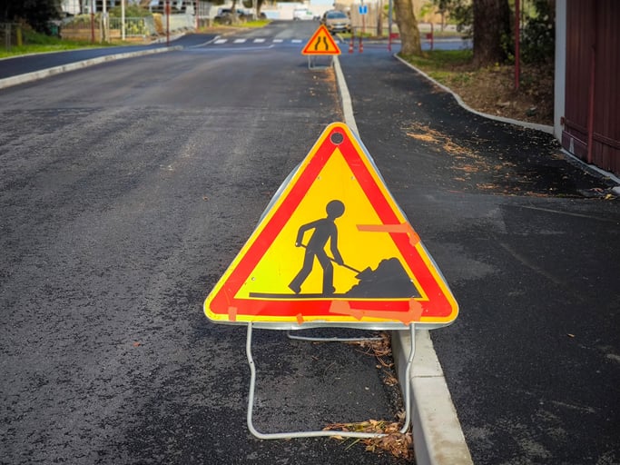 Une route en travaux