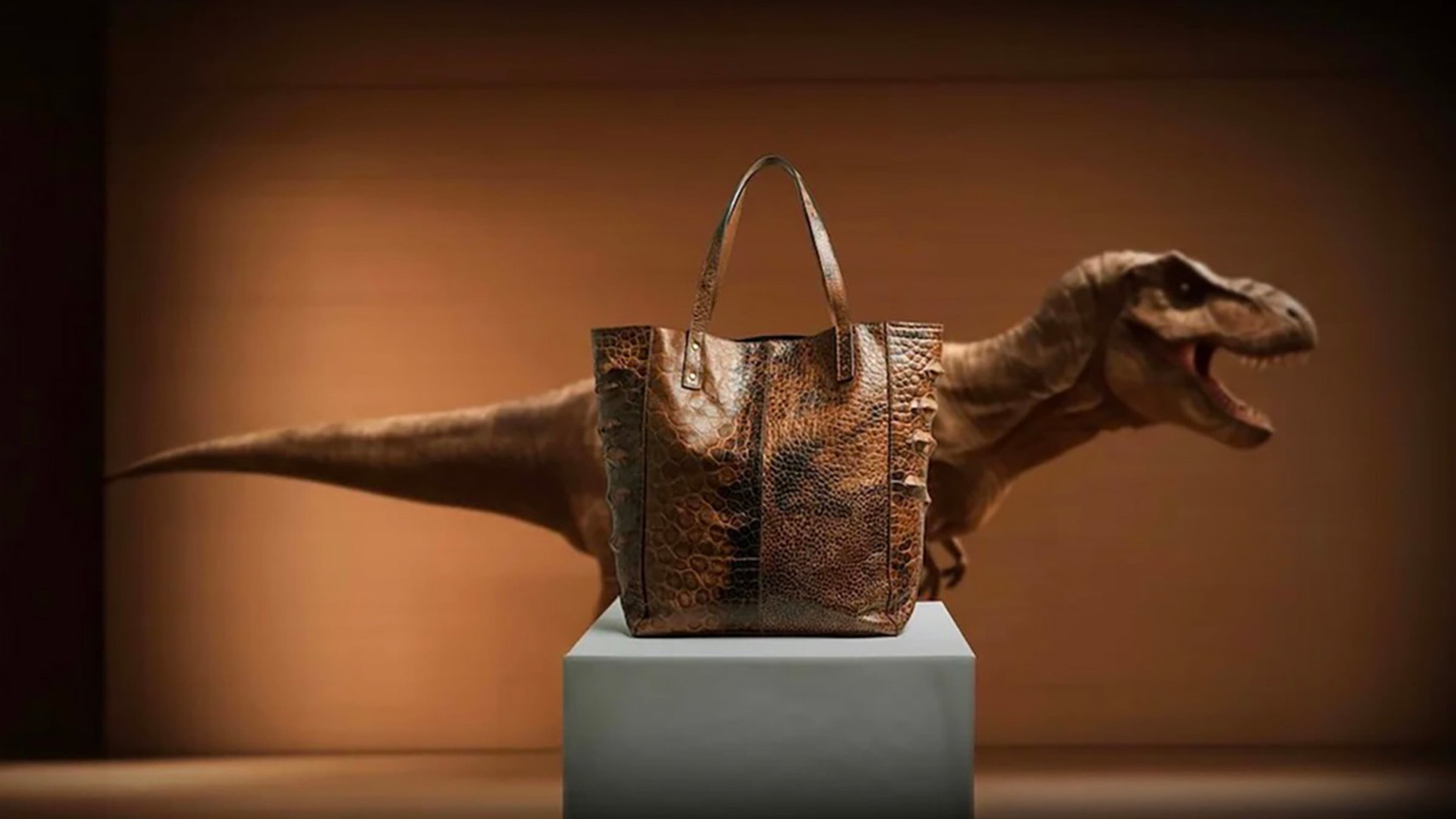 Un sac en cuir de dinosaure mis aux ench&egrave;res