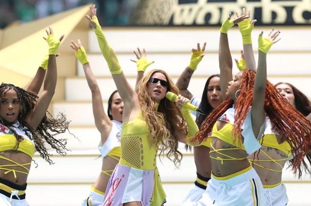 La chanteuse Shakira lors de la c&eacute;r&eacute;monie d&rsquo;ouverture du Mondial