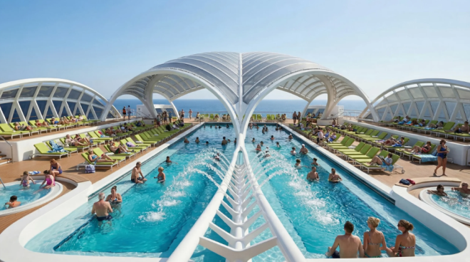Une piscine sur le bateau
