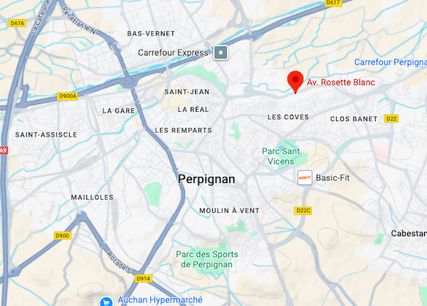 Carte de la ville de Perpignan