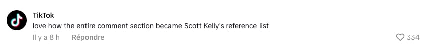 Capture d'écran d'un commentaire posté sur TikTok