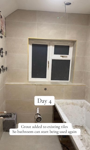 La salle de bain pendant la rénovation 