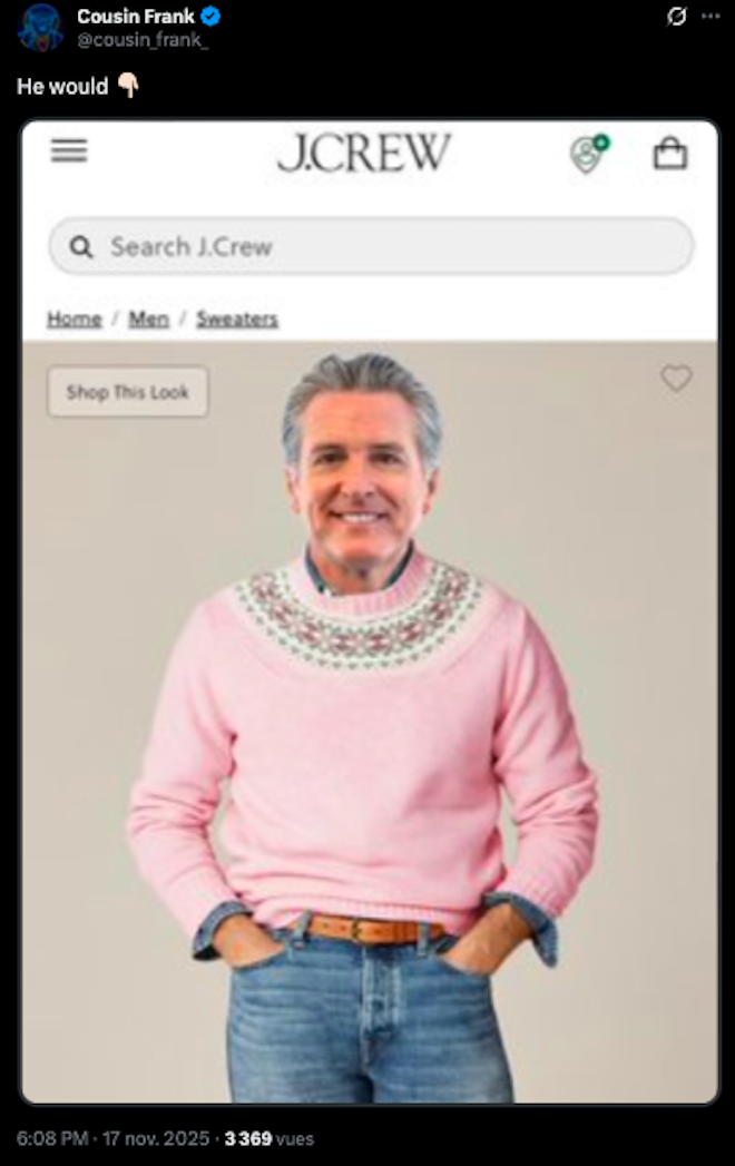Le pull rose de la marque J.Crew