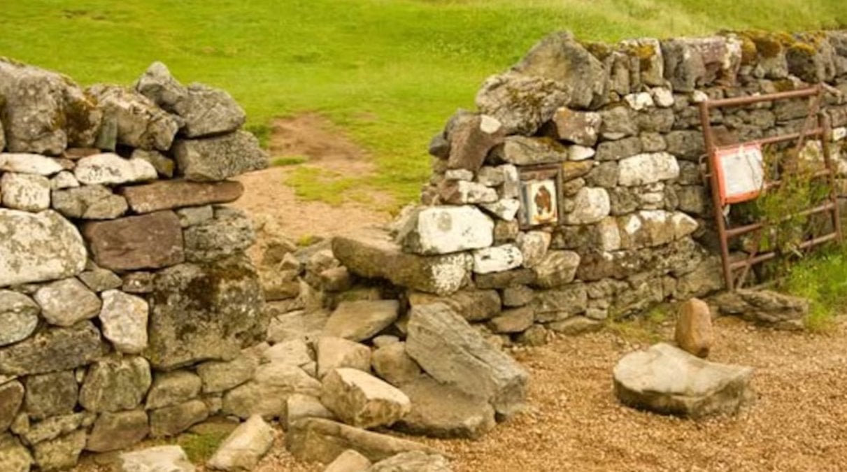 Photo montrant une partie du mur du château 