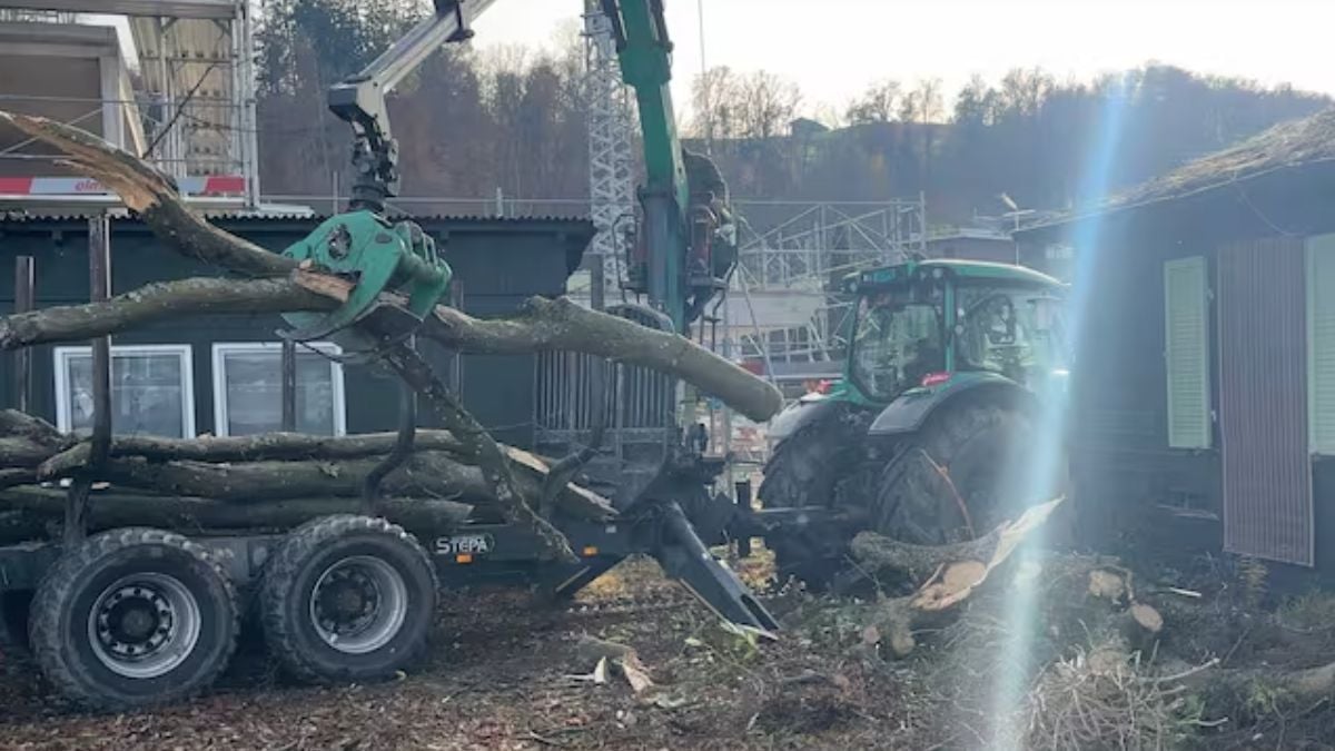Destruction de bungalows sur la presqu'île « Im Schilf » à Freienbach, en Suisse