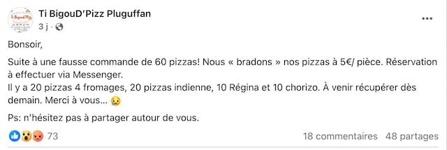 Capture d'écran Facebook