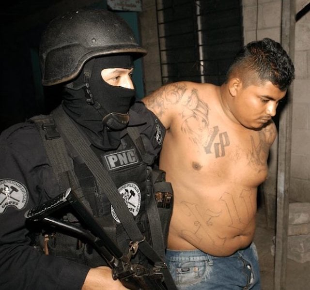 Un membre du gang MS-13 interpell&eacute; par un policier