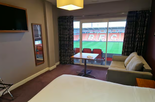 Une chambre d'h&ocirc;tel au Blackpool FC Stadium Hotel