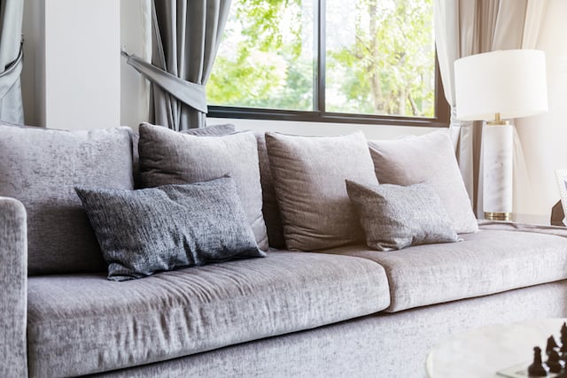 Gros plan sur un canap&eacute; convertible 