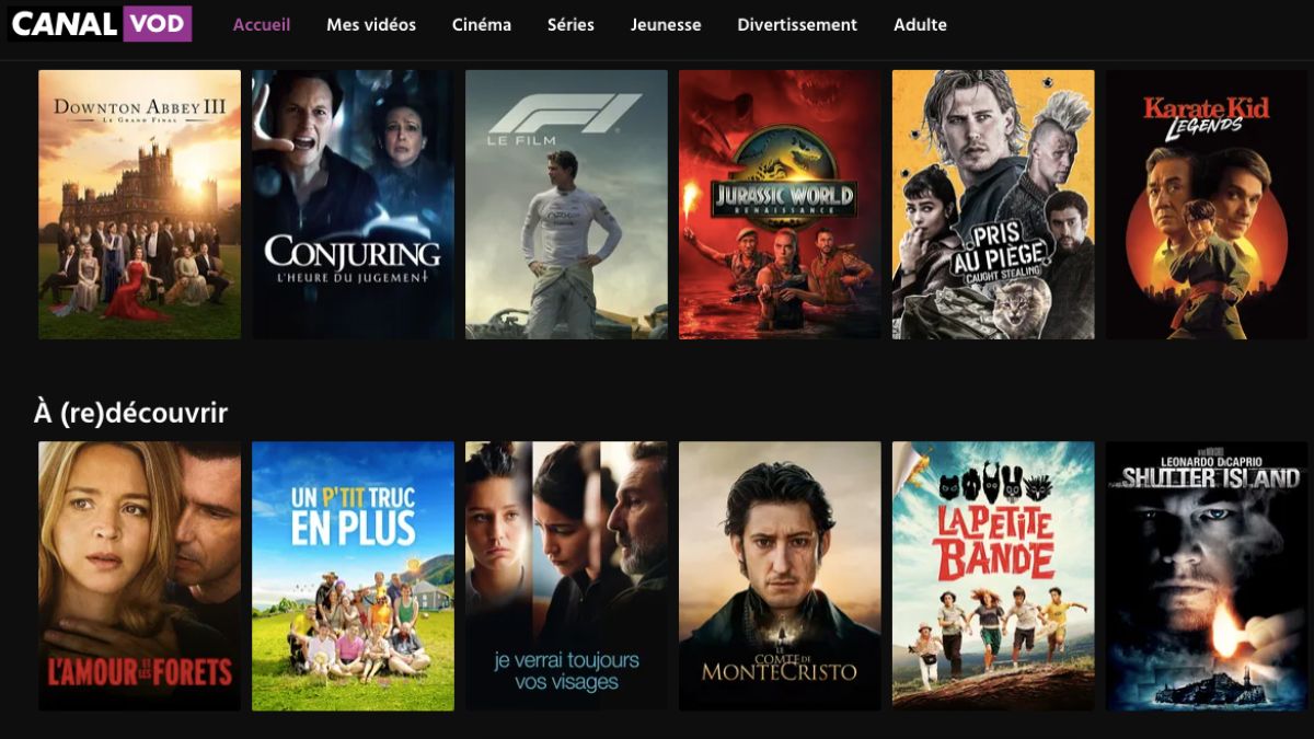 Contenus disponibles sur Canal VOD