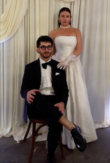 Le couple le jour de son mariage