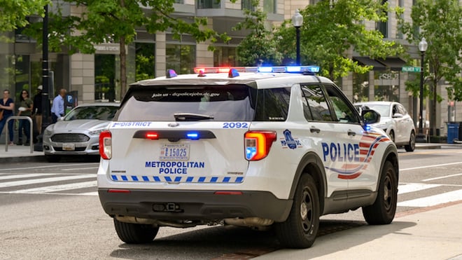 Une voiture de police am&eacute;ricaine