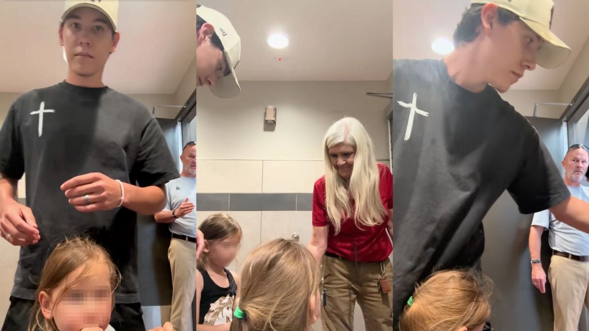 Tyler Brodsky et un client d'une station-service de l'Alabama