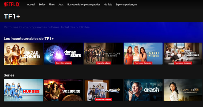 Les programmes TF1 sur Netflix