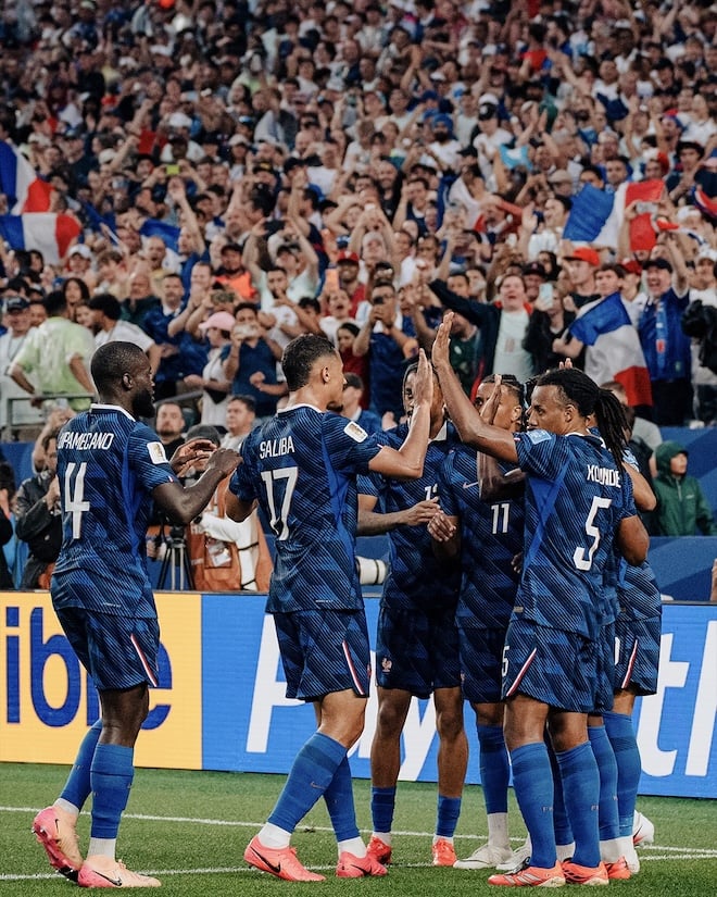 L'&eacute;quipe de France de football lors de sa victoire contre l'Irak (3-0), le 22 juin 2026, &agrave; Philadelphie