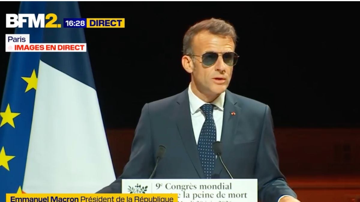 Emmanuel Macron lors du congr&egrave;s mondial contre la peine de mort, le 30 juin 2026 &agrave; Paris