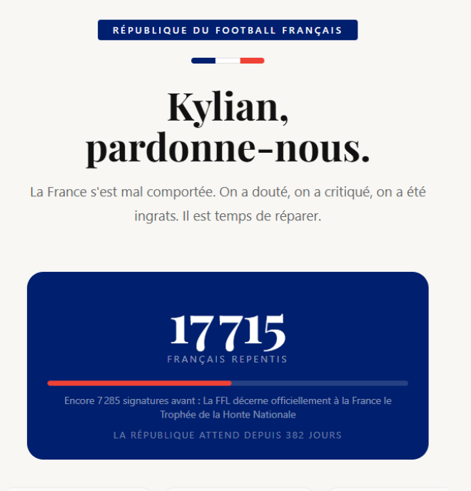 La p&eacute;tition en faveur de Kylian Mbapp&eacute;