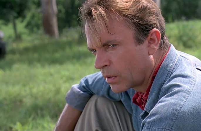 Sam Neill dans &laquo; Jurassic Park &raquo; de Steven Spielberg (1993)