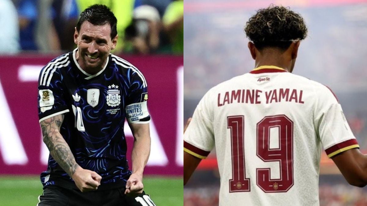 Les footballeurs Lionel Messi et Lamine Yamal