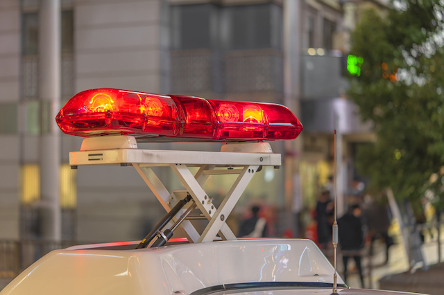 Gyrophare d'une voiture de police au Japon