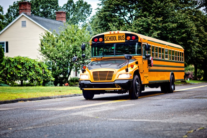 Un bus scolaire am&eacute;ricain