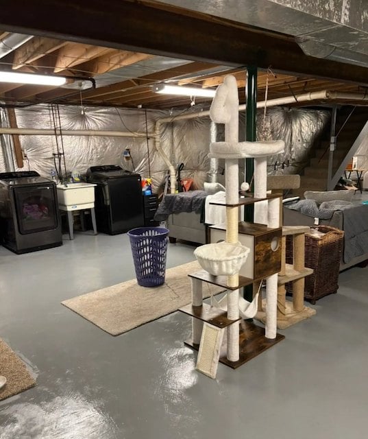 Le sous-sol am&eacute;nag&eacute; pour les chats